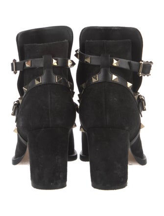 Valentino Rockstud Accents Suede Boots