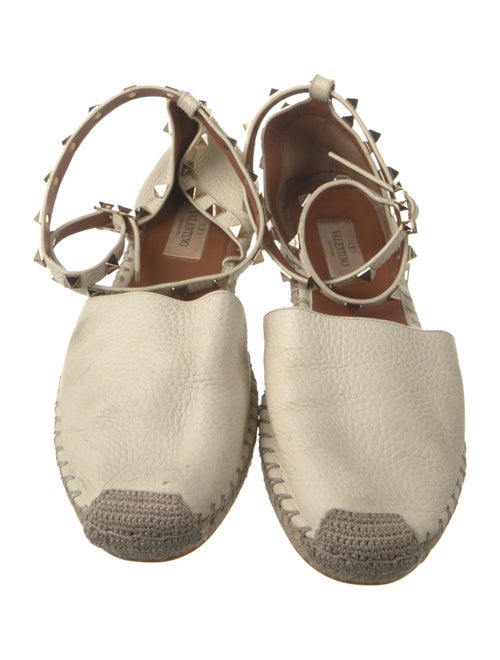 Valentino Rockstud Accents Leather Espadrilles