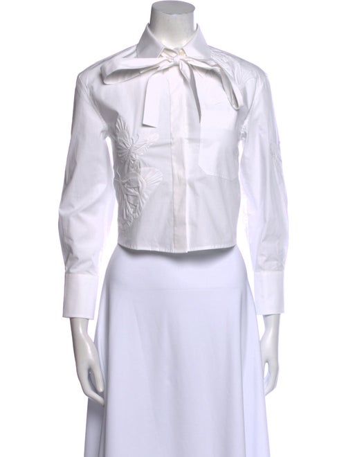 Valentino Long Sleeve Crop Top