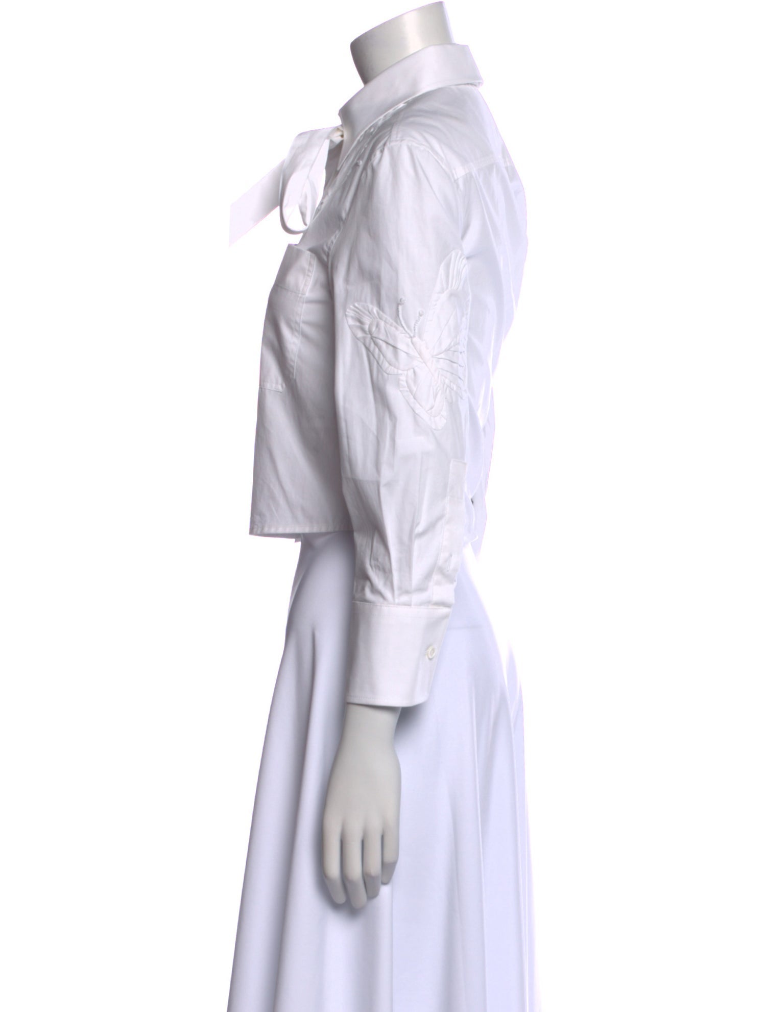 Valentino Long Sleeve Crop Top