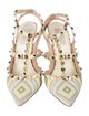 Valentino 1973 Pattern Leather T-Strap Pumps