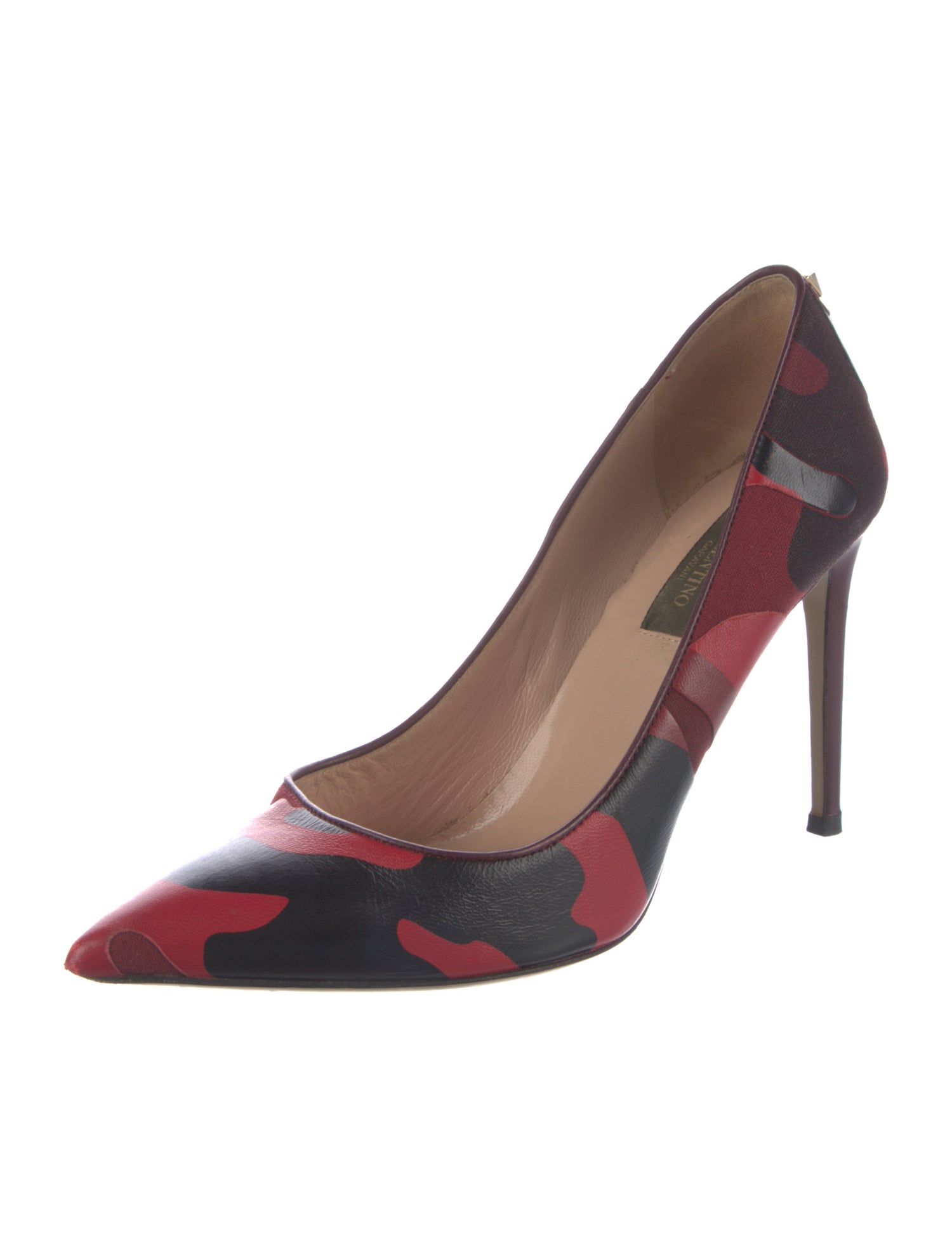 Valentino Rockstud Accents Leather Pumps