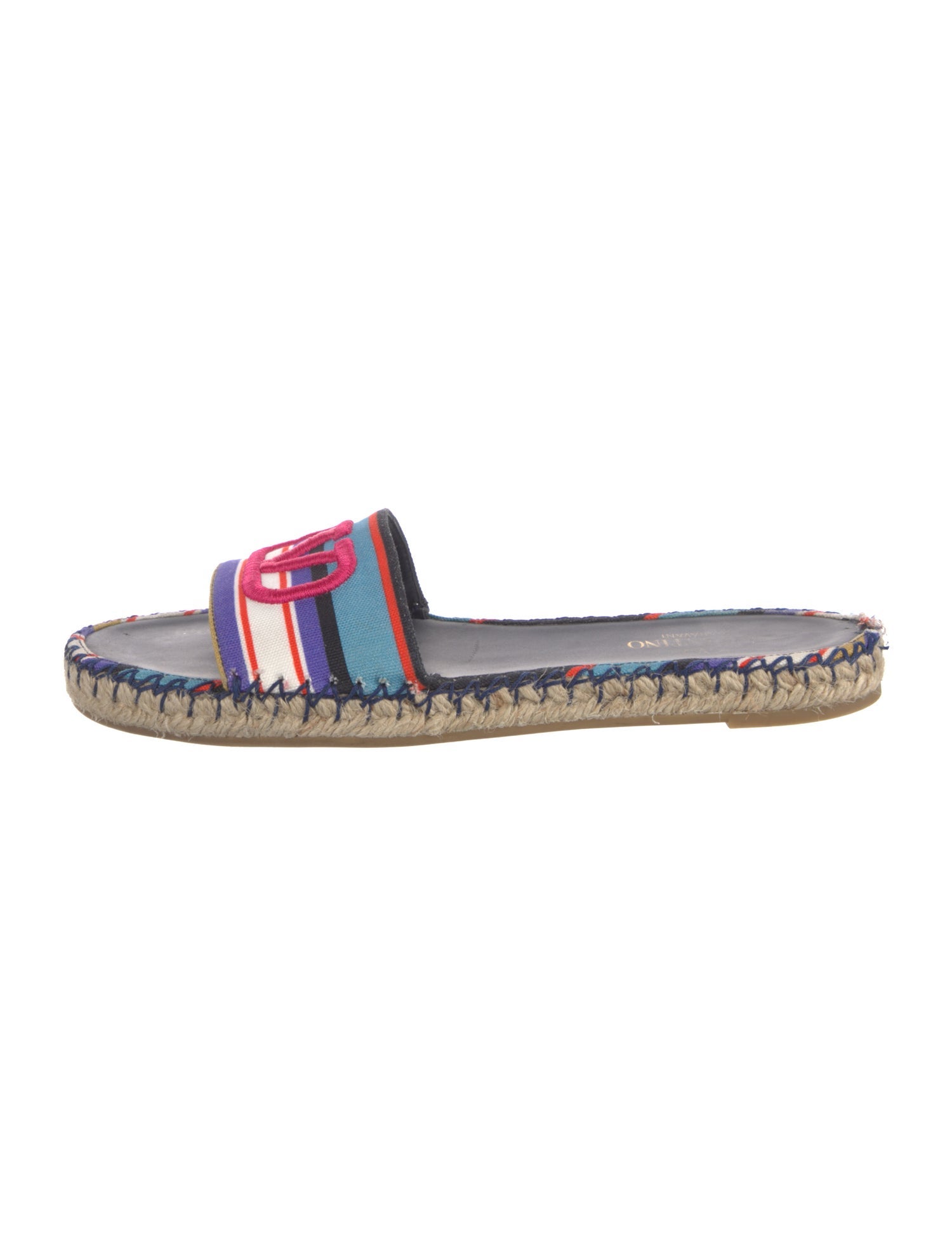 Valentino Printed Embroidered Accent Espadrilles