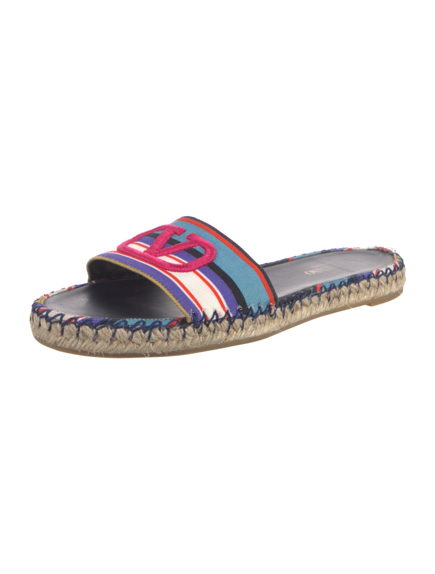 Valentino Printed Embroidered Accent Espadrilles