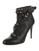 Valentino Rockstud Accents Leather Lace-Up Boots