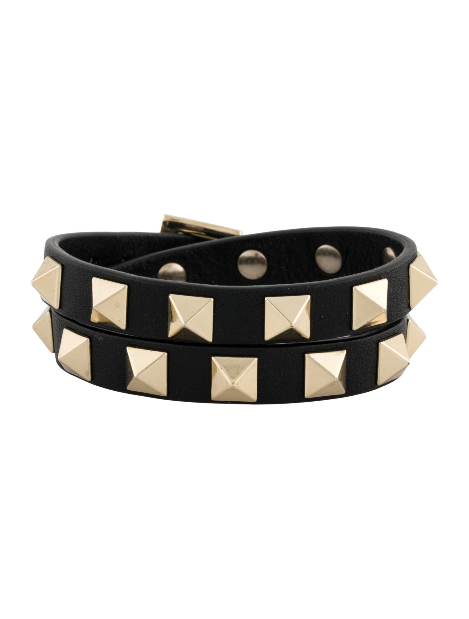 Valentino Rockstud Leather Wrap Bracelet