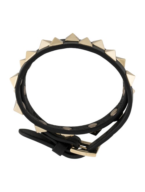Valentino Rockstud Leather Wrap Bracelet