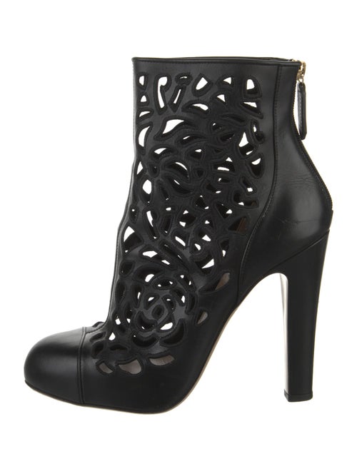 Valentino Leather Lasercut Accents Boots