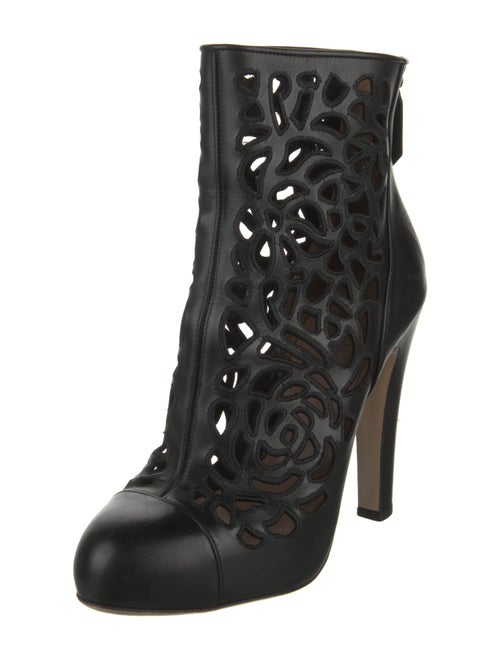 Valentino Leather Lasercut Accents Boots