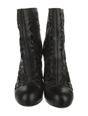 Valentino Leather Lasercut Accents Boots