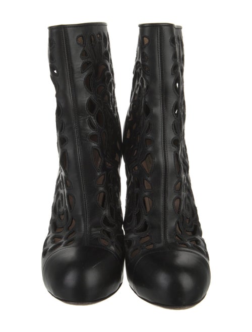 Valentino Leather Lasercut Accents Boots