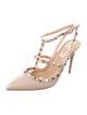 Valentino Rockstud Accents Patent Leather T-Strap Pumps