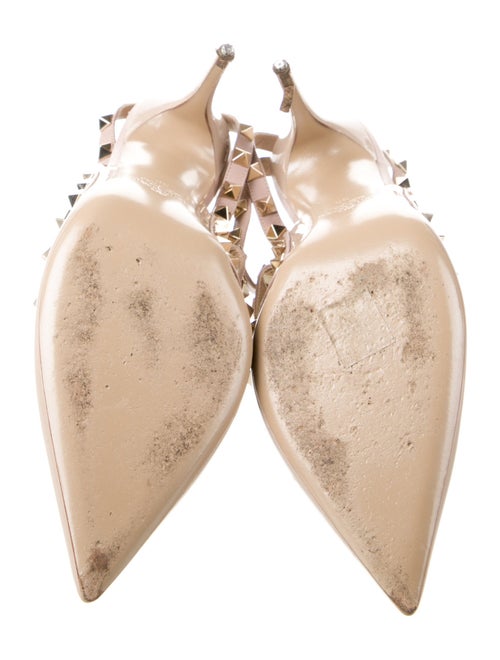 Valentino Rockstud Accents Patent Leather T-Strap Pumps