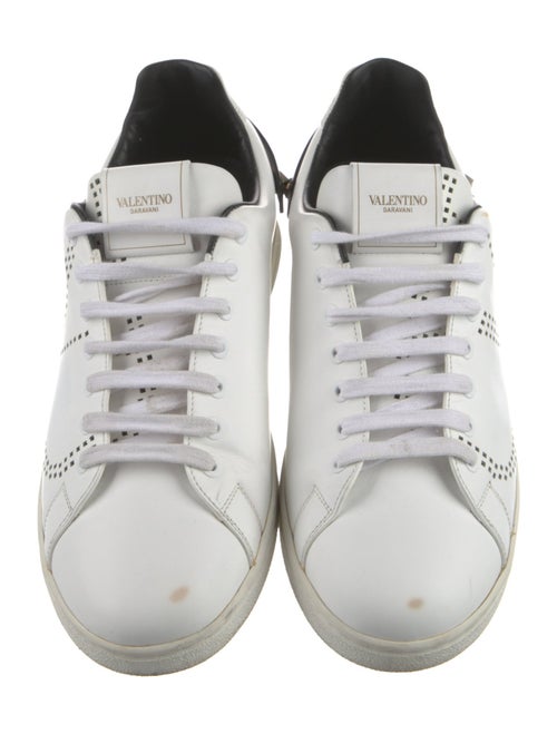Valentino Rockstud Accents Leather Sneakers