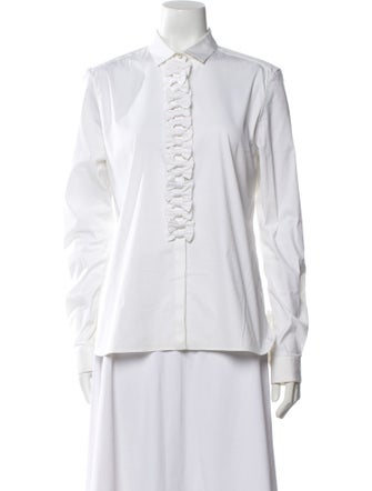 Valentino Long Sleeve Button-Up Top