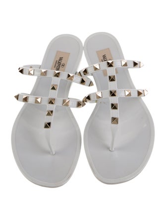 Valentino Rockstud Accents Rubber Slides