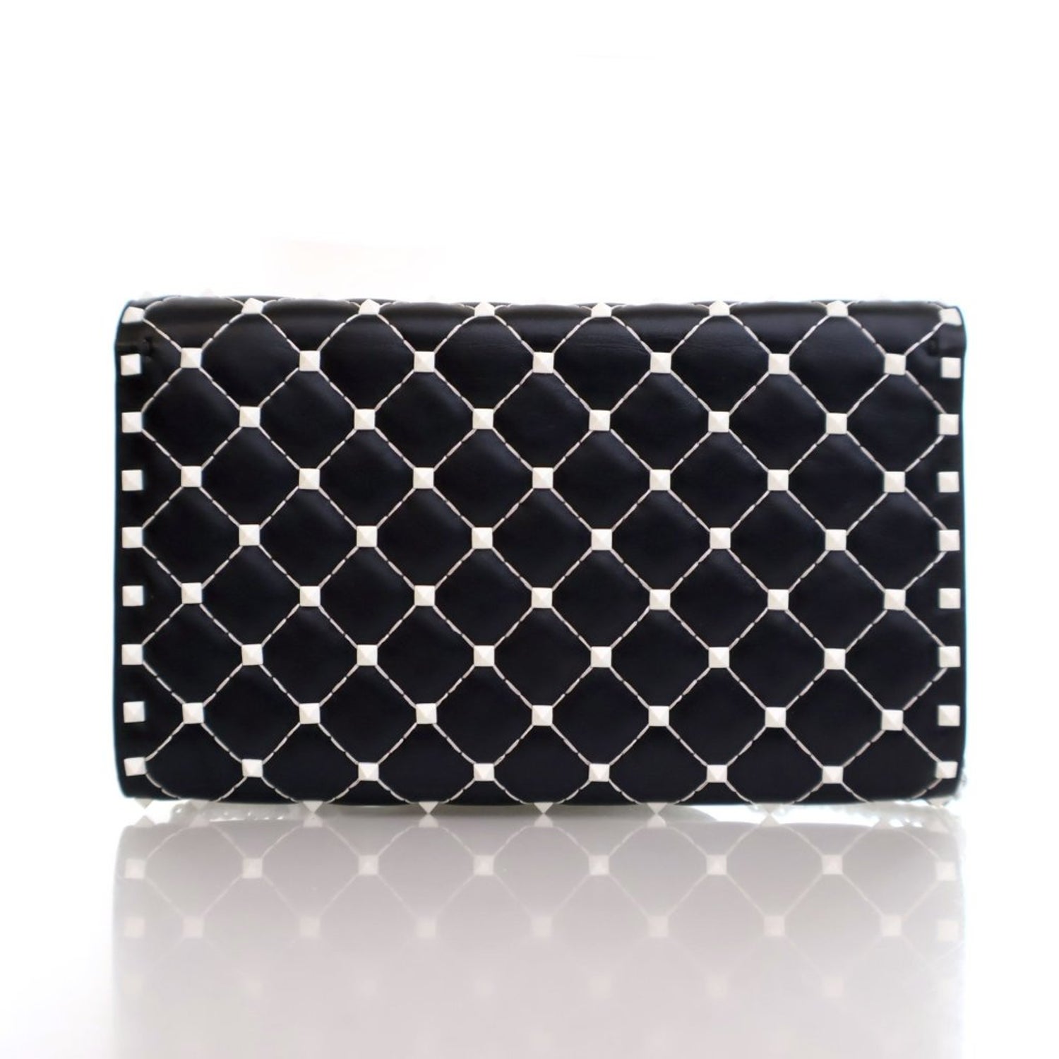 Valentino Lambskin Free Rockstud Spike Wallet On Chain
