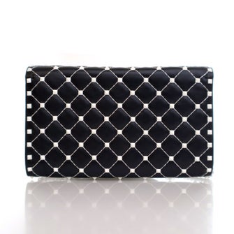 Valentino Lambskin Free Rockstud Spike Wallet On Chain