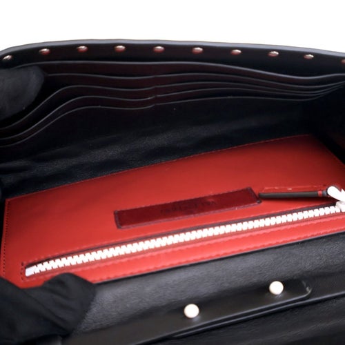 Valentino Lambskin Free Rockstud Spike Wallet On Chain