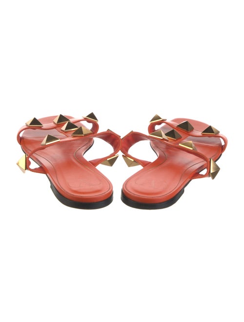 Valentino Rockstud Accents Leather Slides