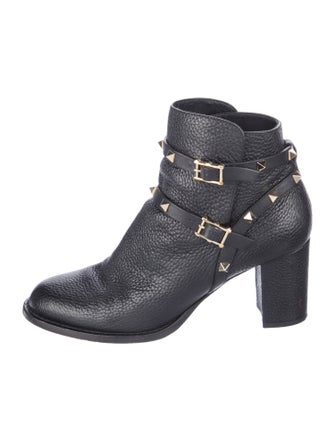Valentino Rockstud Accents Leather Boots