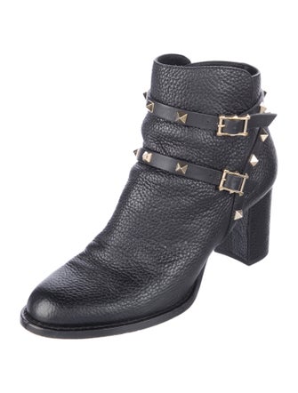Valentino Rockstud Accents Leather Boots