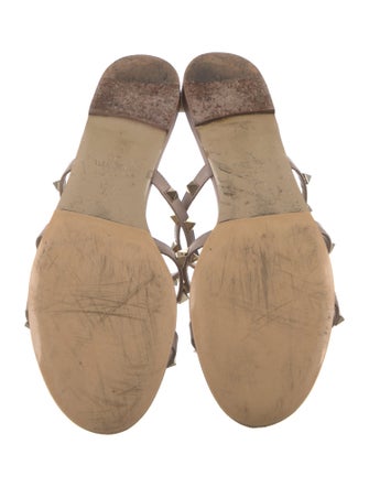Valentino Rockstud Accents Leather Slides