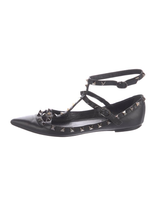 Valentino Rockstud Accents Leather Ballet Flats