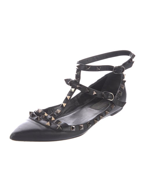 Valentino Rockstud Accents Leather Ballet Flats