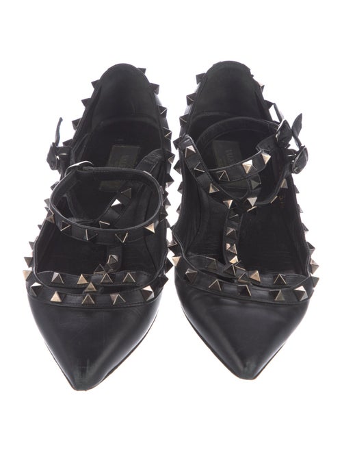 Valentino Rockstud Accents Leather Ballet Flats