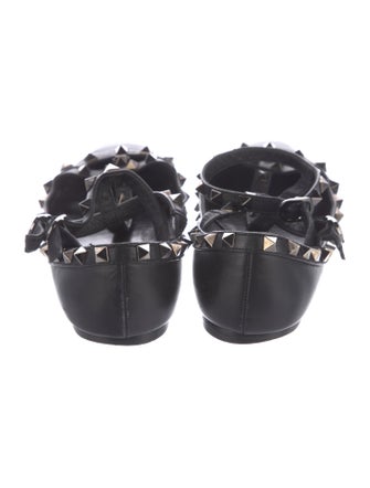 Valentino Rockstud Accents Leather Ballet Flats