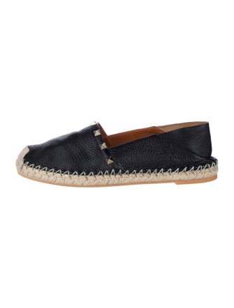 Valentino Rockstud Accents Leather Espadrilles