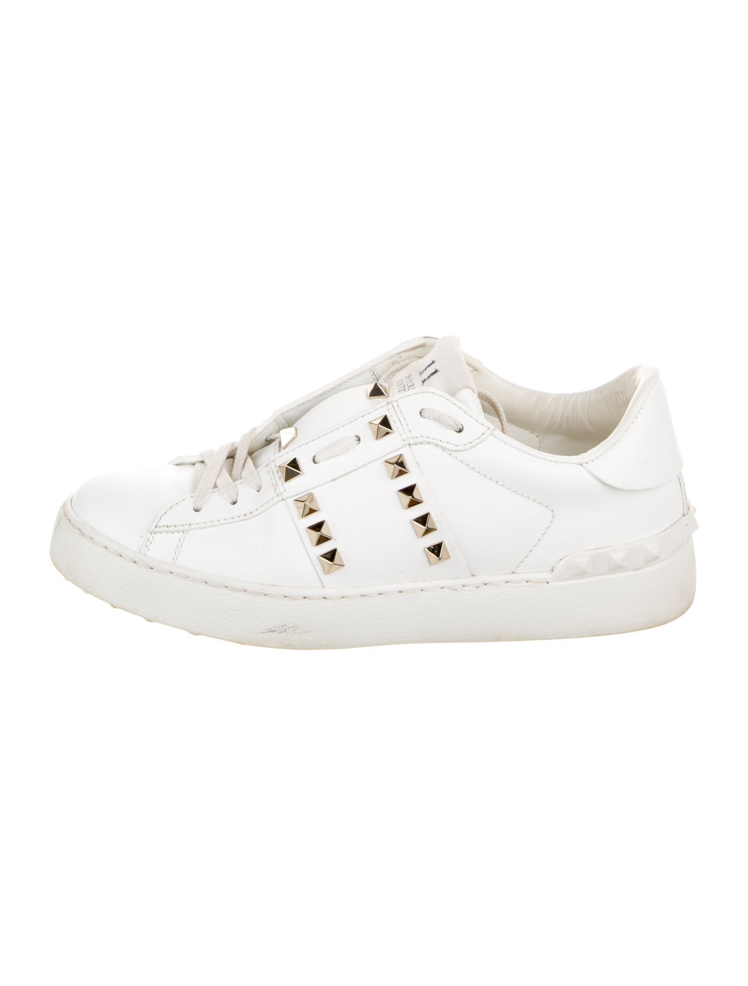 Valentino Rockstud Accents Leather Sneakers