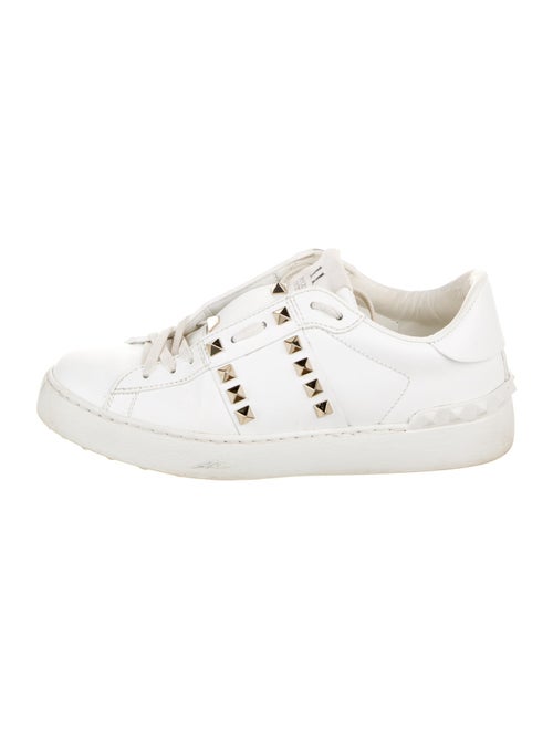 Valentino Rockstud Accents Leather Sneakers