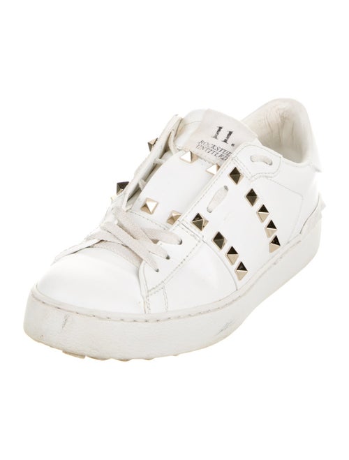 Valentino Rockstud Accents Leather Sneakers