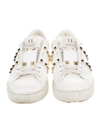 Valentino Rockstud Accents Leather Sneakers