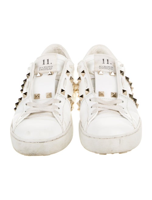 Valentino Rockstud Accents Leather Sneakers