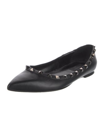 Valentino Rockstud Accents Leather Ballet Flats