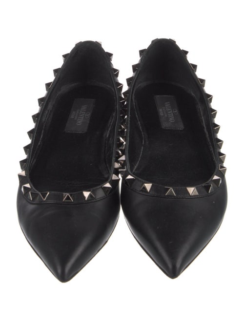Valentino Rockstud Accents Leather Ballet Flats