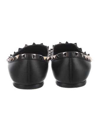 Valentino Rockstud Accents Leather Ballet Flats