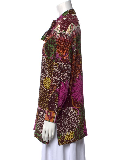 Valentino Floral Print Mock Neck Tunic