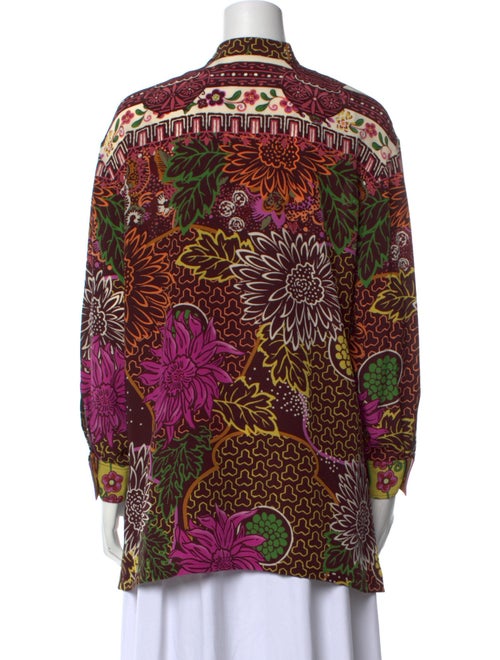 Valentino Floral Print Mock Neck Tunic