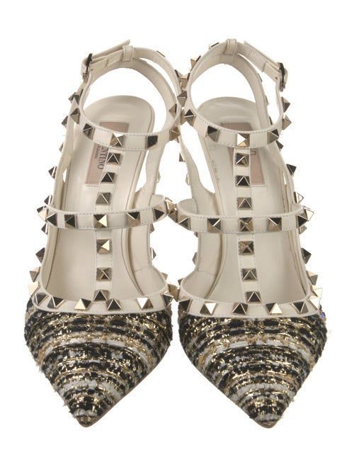 Valentino Rockstud Accents Leather T-Strap Pumps