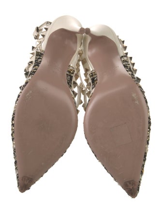Valentino Rockstud Accents Leather T-Strap Pumps
