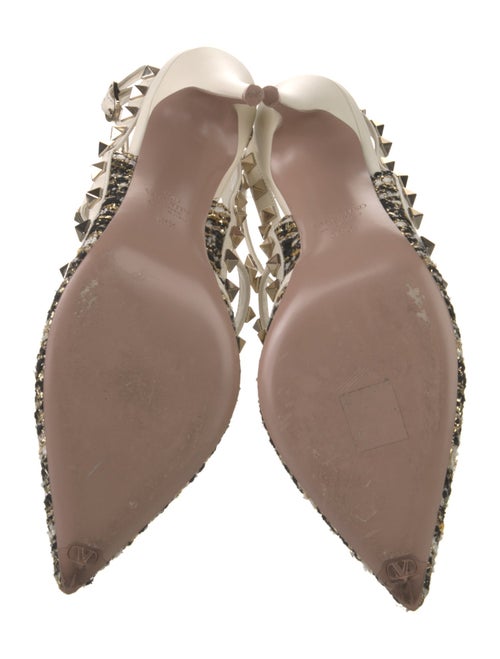 Valentino Rockstud Accents Leather T-Strap Pumps