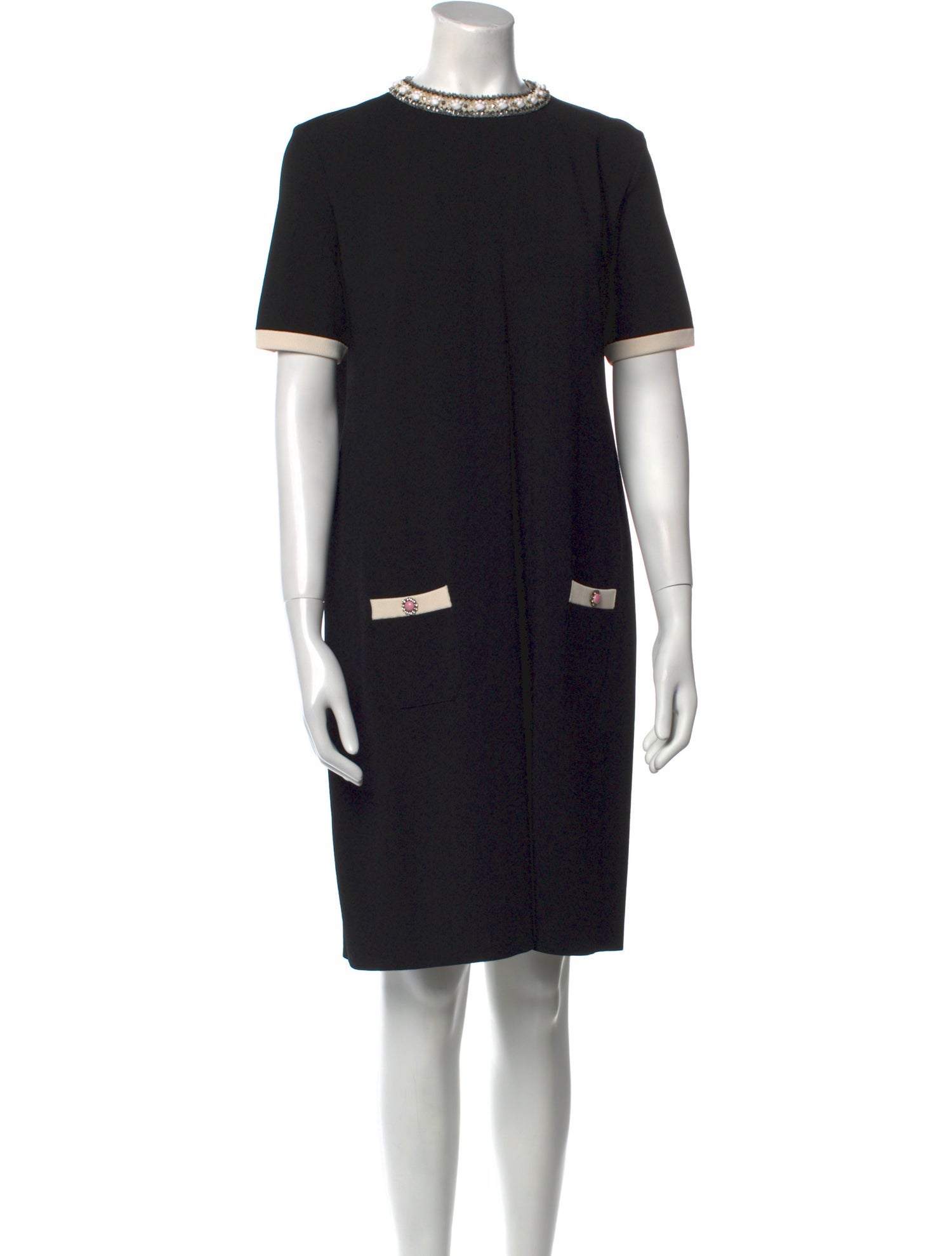 Valentino Mock Neck Knee-Length Dress