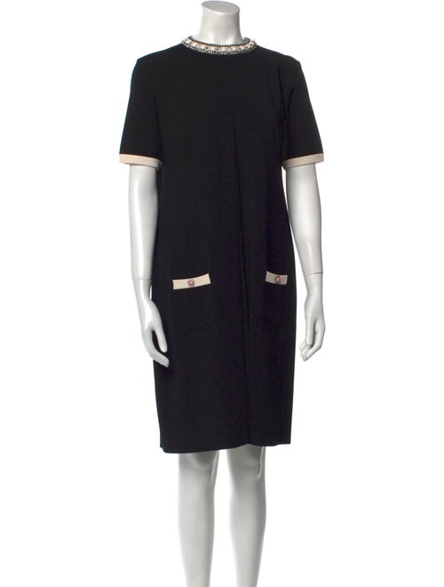Valentino Mock Neck Knee-Length Dress