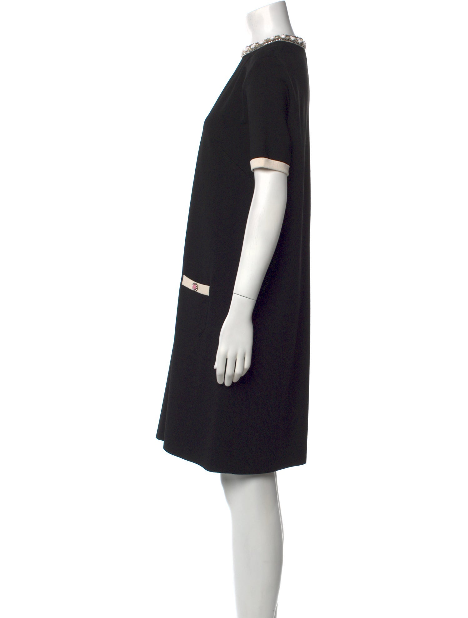 Valentino Mock Neck Knee-Length Dress