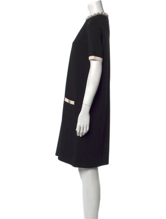 Valentino Mock Neck Knee-Length Dress