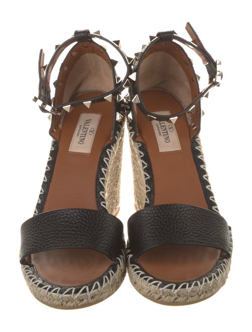 Valentino Rockstud Accents Leather Espadrilles